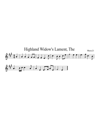 Highland Widow's Lament, The