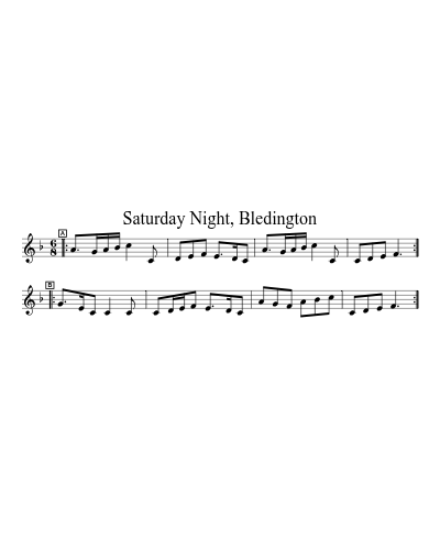 Saturday Night, Bledington sheet music preview