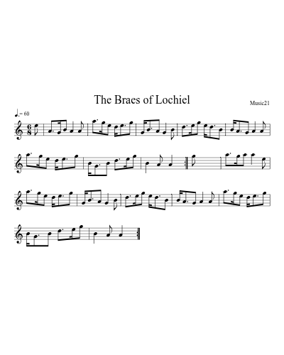 The Braes of Lochiel sheet music preview
