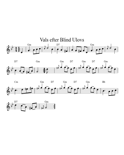 Vals efter Blind Ulovs sheet music preview
