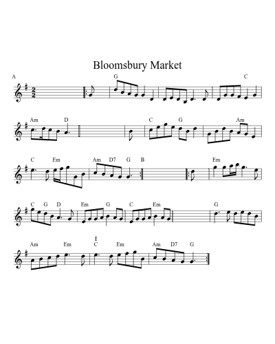 Bloomsbury Market (Version 9) sheet music preview