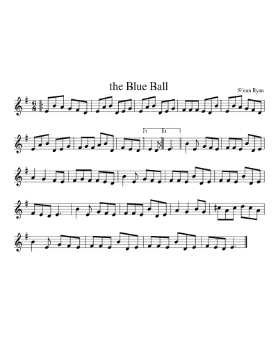the Blue Ball sheet music preview
