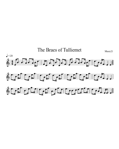 The Braes of Tulliemet sheet music preview