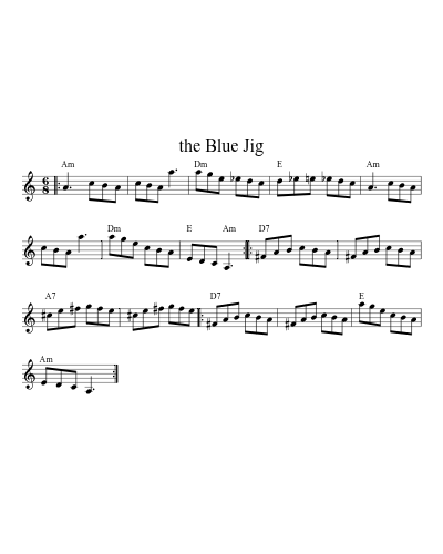 the Blue Jig (Version 2) sheet music preview