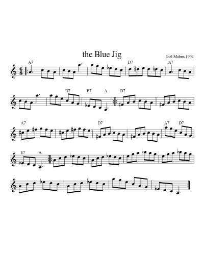 the Blue Jig (Version 3) sheet music preview