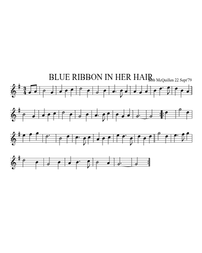 BLUE RIBBON IN HER HAIR (Version 2)