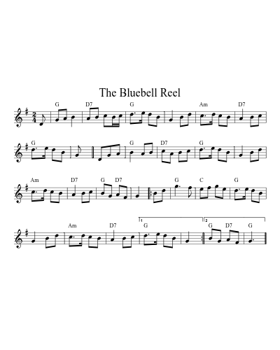 The Bluebell Reel sheet music preview