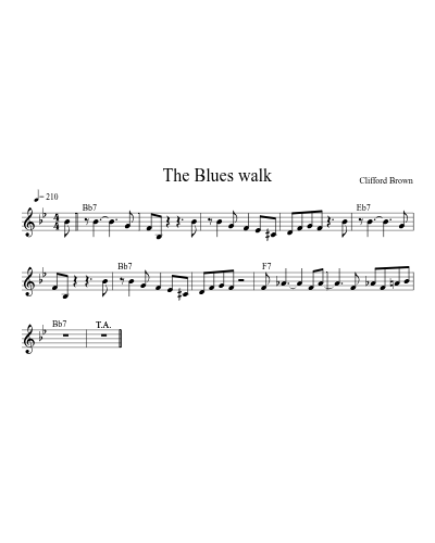 The Blues walk sheet music preview