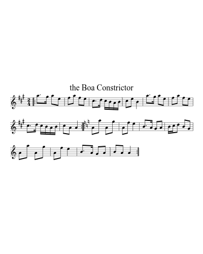 the Boa Constrictor (Version 2) sheet music preview