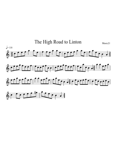 The High Road to Linton sheet music preview