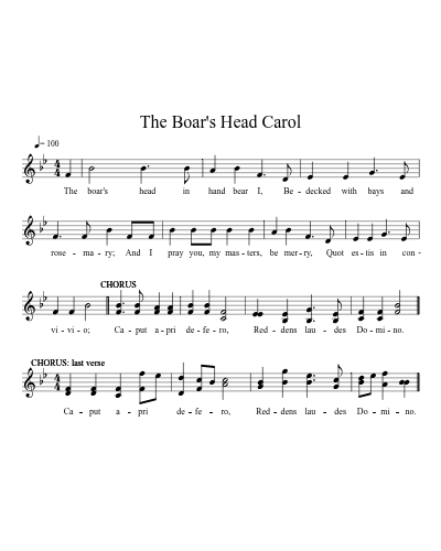 The Boar's Head Carol sheet music preview
