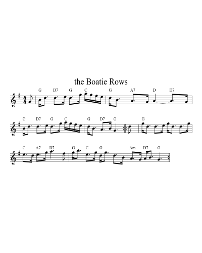 the Boatie Rows (Version 2) sheet music preview
