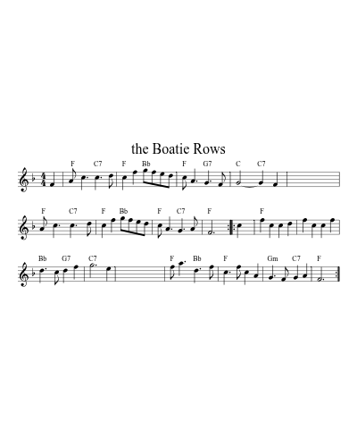 the Boatie Rows (Version 3) sheet music preview