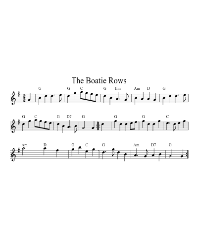 the Boatie Rows (Version 7) sheet music preview