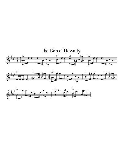the Bob o' Dowally sheet music preview