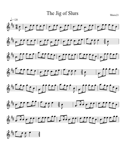 The Jig of Slurs sheet music preview