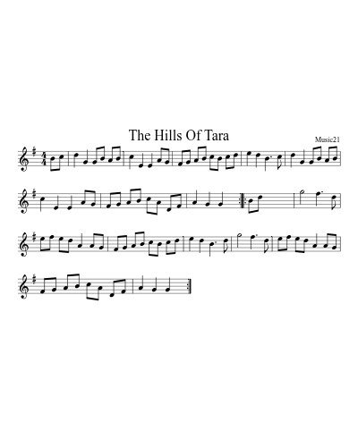 The Hills Of Tara sheet music preview