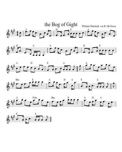 the Bog of Gight sheet music preview