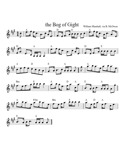 the Bog of Gight (Version 2) sheet music preview