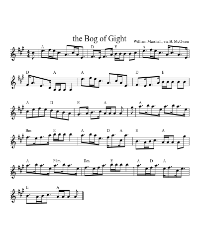 the Bog of Gight (Version 4) sheet music preview