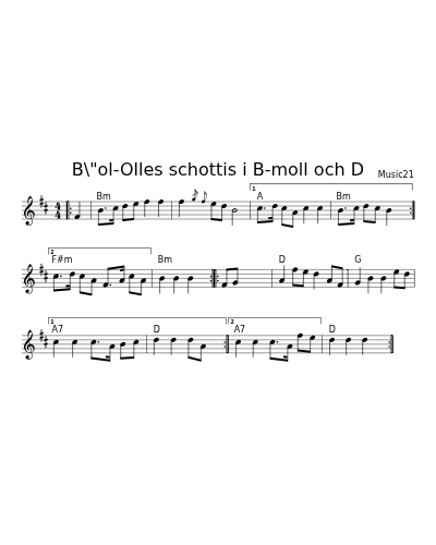 B\"ol-Olles schottis i B-moll och D (Version 2)