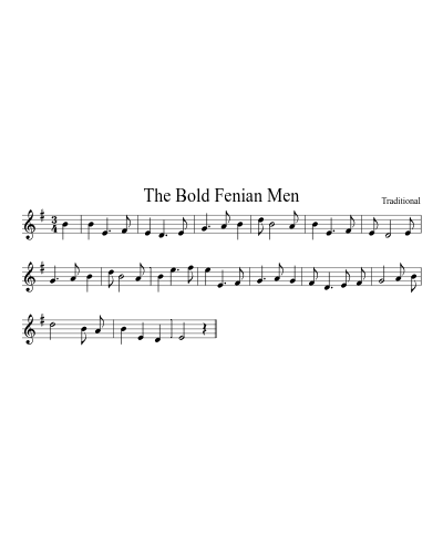 The Bold Fenian Men sheet music preview