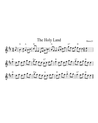The Holy Land sheet music preview