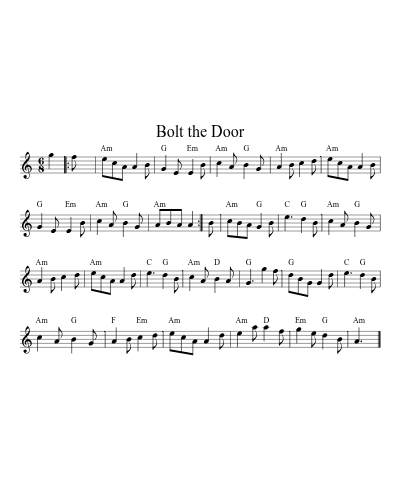Bolt The Door (Version 3) sheet music preview