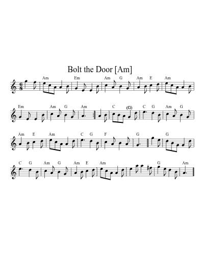 Bolt the Door   [Am]