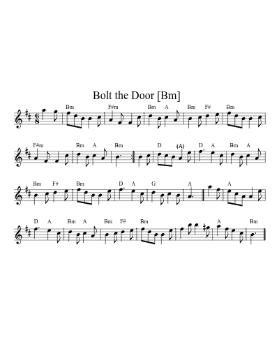Bolt the Door   [Bm]
