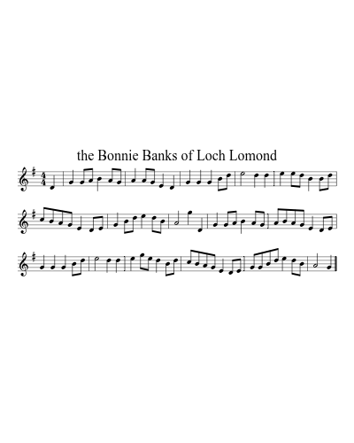 the Bonnie Banks of Loch Lomond sheet music preview
