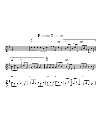 Bonnie Dundee (Version 8) sheet music preview