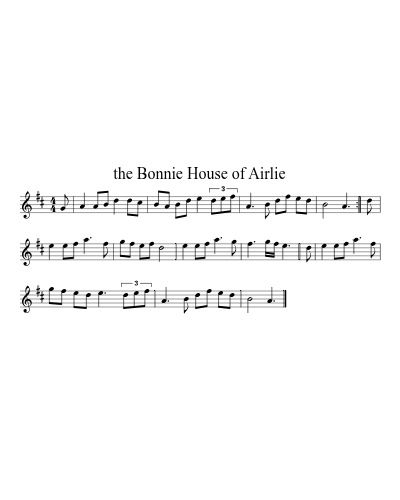the Bonnie House of Airlie (Version 6) sheet music preview