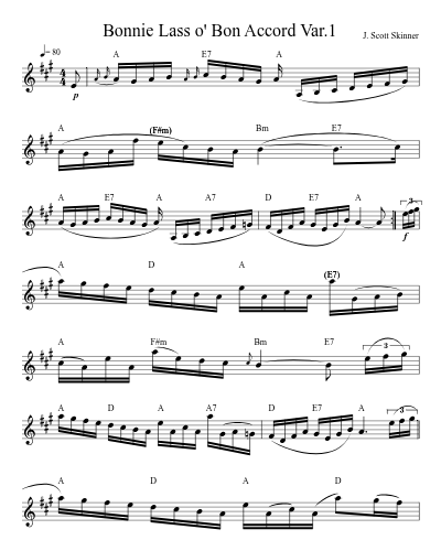 Bonnie Lass o' Bon Accord Var.1