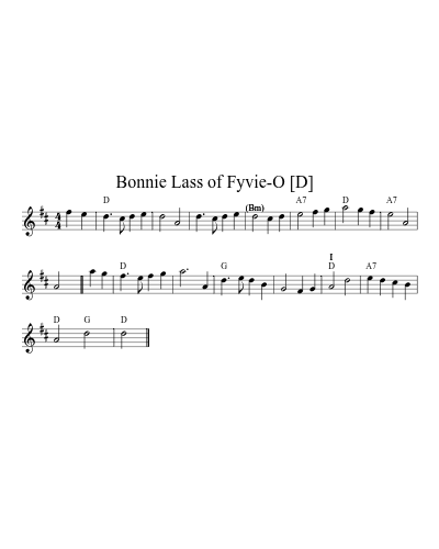 Bonnie Lass of Fyvie-O   [D] (Version 3)