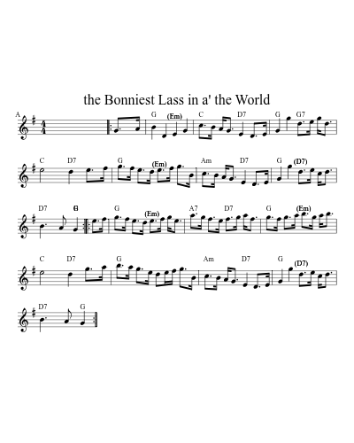 the Bonniest Lass in a' the World