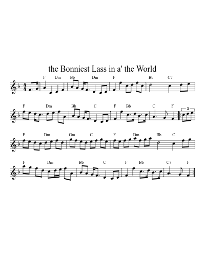 the Bonniest Lass in a' the World (Version 2)