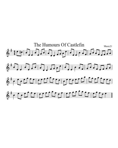The Humours Of Castlefin sheet music preview