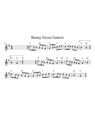 Bonny Green Garters (Version 2) sheet music preview