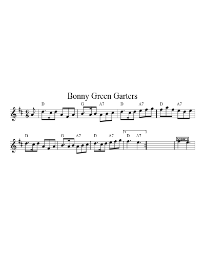 Bonny Green Garters (Version 4) sheet music preview