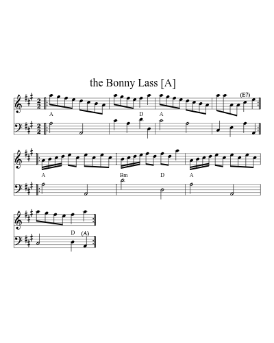 the Bonny Lass    [C] sheet music preview