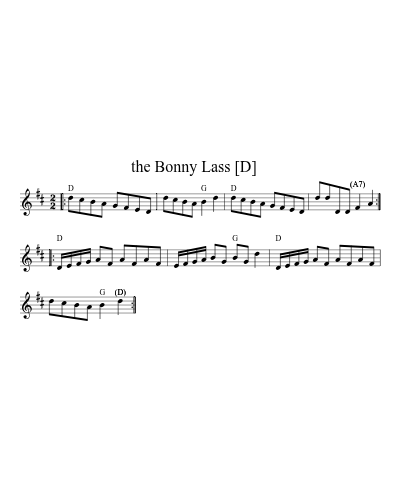 the Bonny Lass    [D] sheet music preview