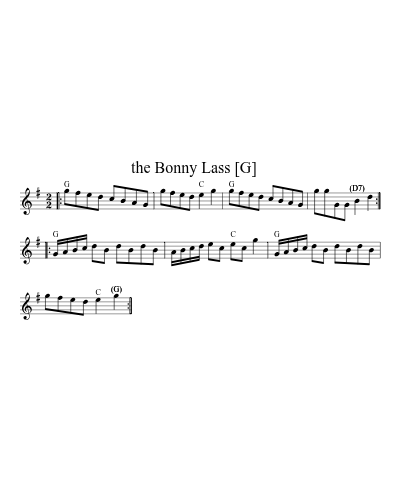 the Bonny Lass    [G] sheet music preview