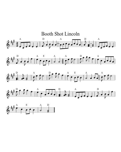 Booth Shot Lincoln (Version 7) sheet music preview