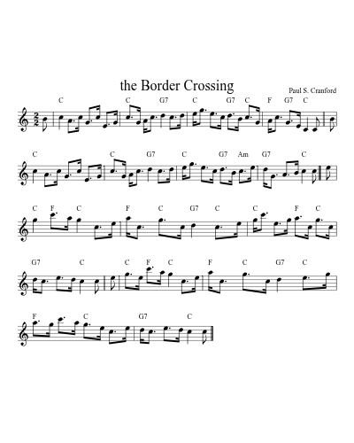 the Border Crossing sheet music preview
