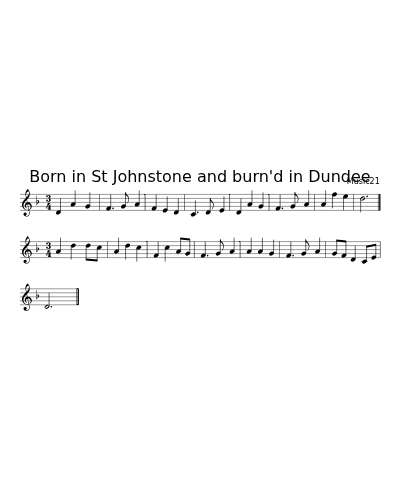 Born in St Johnstone and burn'd in Dundee