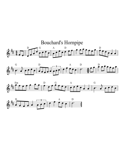 Bouchard's Hornpipe (Version 7) sheet music preview