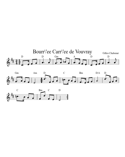 Bourr\'ee Carr\'ee de Vouvray