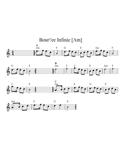 Bour\'ee Infinie   [Am] (Version 2)
