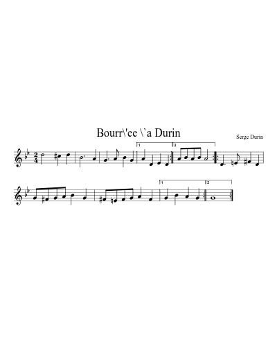 Bourr\'ee \`a Durin (Version 2)